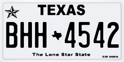 TX license plate BHH4542