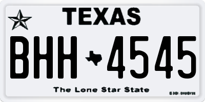 TX license plate BHH4545