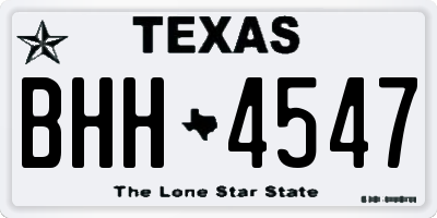 TX license plate BHH4547