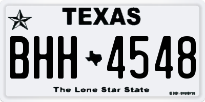 TX license plate BHH4548