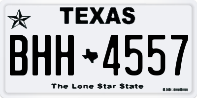 TX license plate BHH4557
