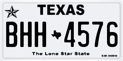 TX license plate BHH4576
