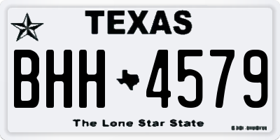 TX license plate BHH4579
