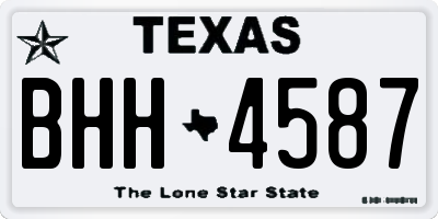 TX license plate BHH4587
