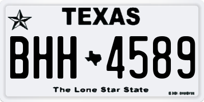 TX license plate BHH4589