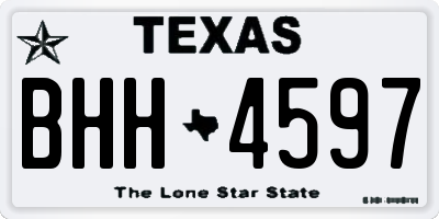 TX license plate BHH4597