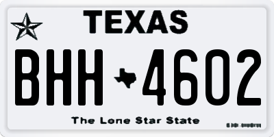 TX license plate BHH4602