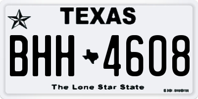 TX license plate BHH4608