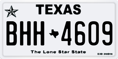TX license plate BHH4609