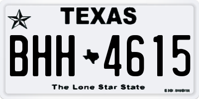 TX license plate BHH4615