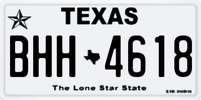 TX license plate BHH4618