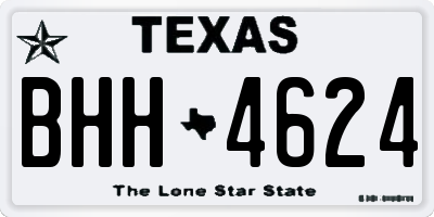 TX license plate BHH4624