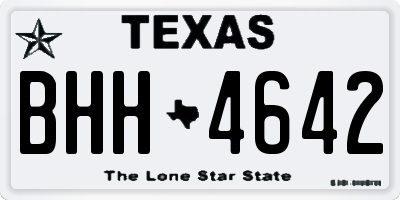 TX license plate BHH4642