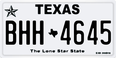 TX license plate BHH4645