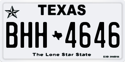 TX license plate BHH4646