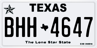 TX license plate BHH4647