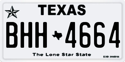 TX license plate BHH4664