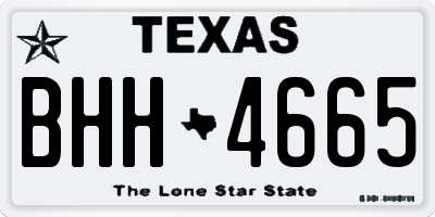 TX license plate BHH4665