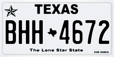 TX license plate BHH4672