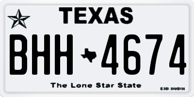 TX license plate BHH4674