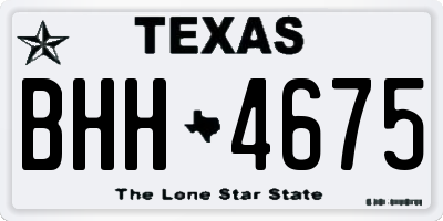 TX license plate BHH4675