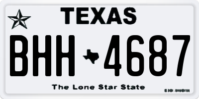 TX license plate BHH4687
