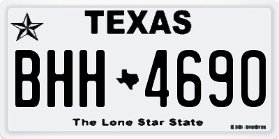 TX license plate BHH4690
