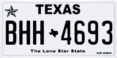 TX license plate BHH4693