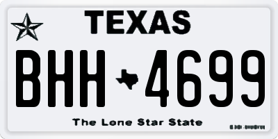 TX license plate BHH4699