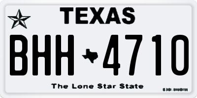 TX license plate BHH4710