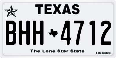 TX license plate BHH4712