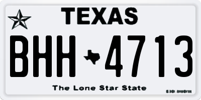 TX license plate BHH4713