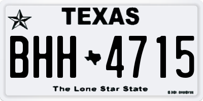 TX license plate BHH4715