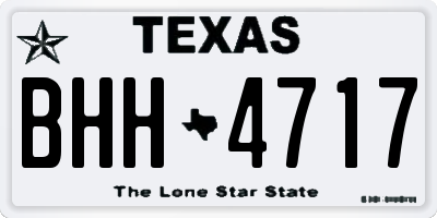 TX license plate BHH4717
