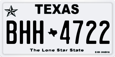 TX license plate BHH4722