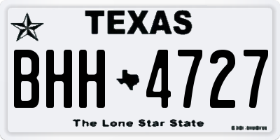 TX license plate BHH4727