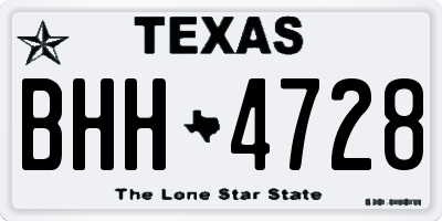 TX license plate BHH4728