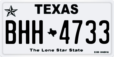 TX license plate BHH4733