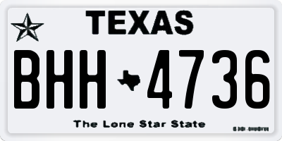 TX license plate BHH4736