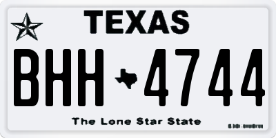 TX license plate BHH4744