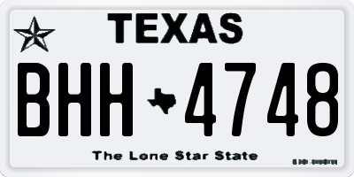TX license plate BHH4748