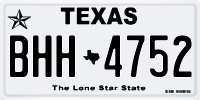 TX license plate BHH4752