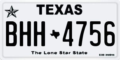 TX license plate BHH4756