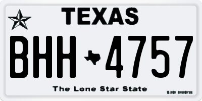 TX license plate BHH4757