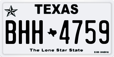 TX license plate BHH4759