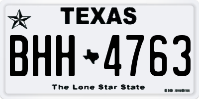 TX license plate BHH4763