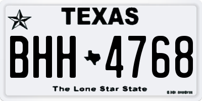 TX license plate BHH4768