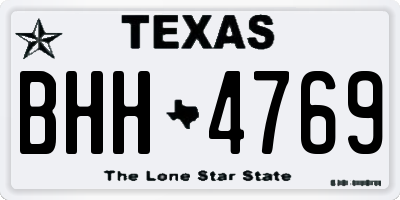 TX license plate BHH4769