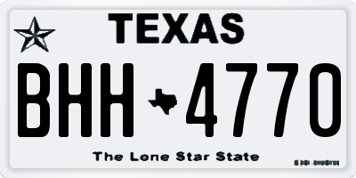 TX license plate BHH4770