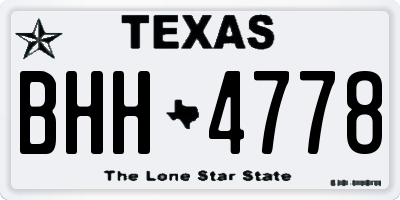 TX license plate BHH4778